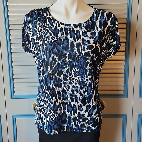 other Tops - Jocelyn Smith Top Blue Leopard Print Top